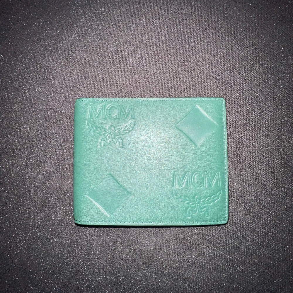 MCM Forest Green Monogram Wallet